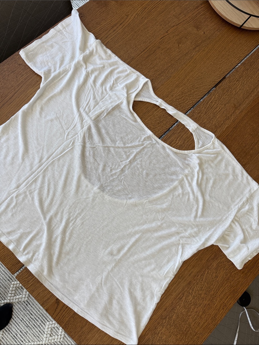 Fabletics White Short Sleeve Cutout Back Tee